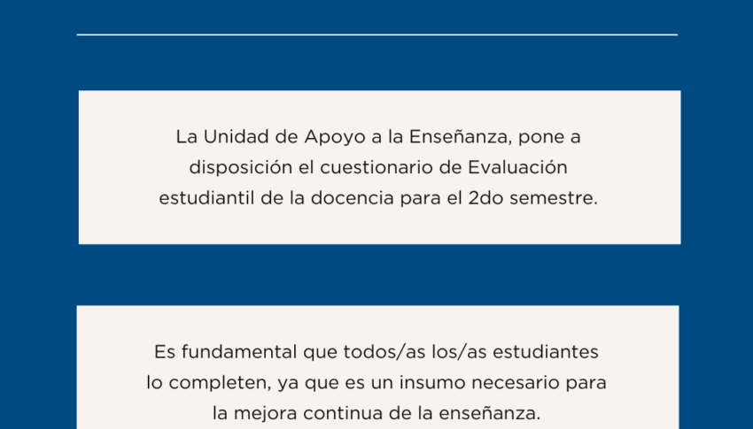 Se encuentran disponibles los cuestionarios de evaluación estudiantil de la docencia para el segundo semestre de 2023  