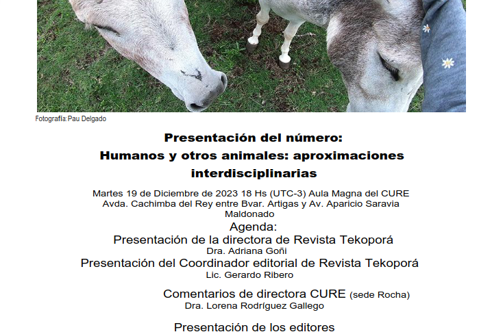 Tekoporá, presentación del número «Humanos y otros animales: aproximaciones interdisciplinarias»